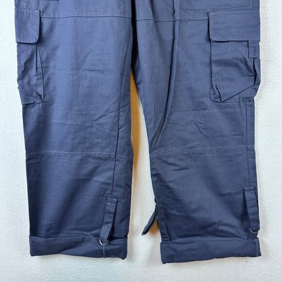 Navy Blue Utility Mens Cargo Pants W/ Zipper Pockets & Adjustable Ankles M - Picture 3 of 9